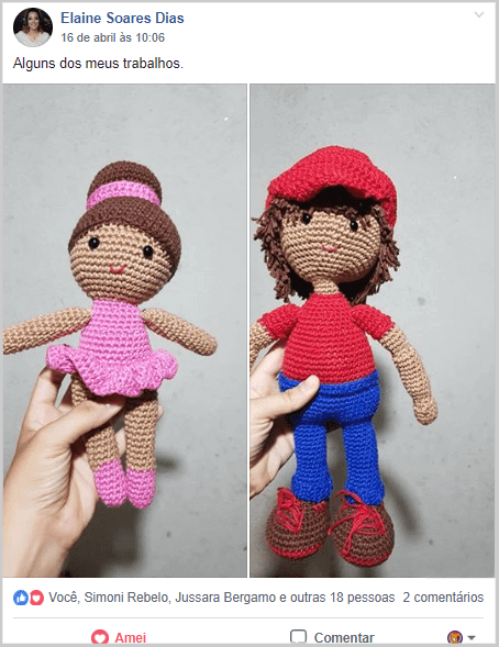 2 bonecos Amigurumi